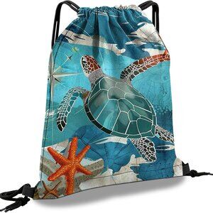 Drawstring Backpack Draw String Sports Bags for Gym Travel Beach Waterproof Cute